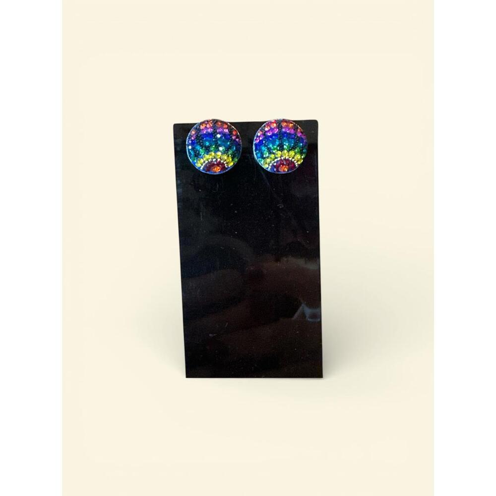 Rainbow Crystal Stud Earrings - image 3